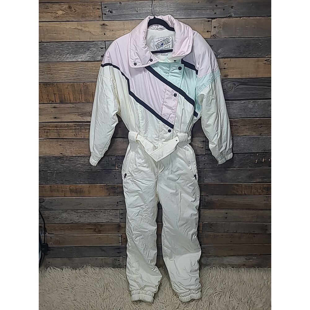 Women's Pink and White Ski suit